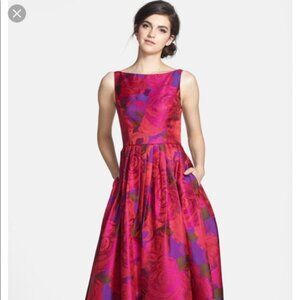 COPY - Adrianna Papell Sleeveless Floral Jacquard Gown